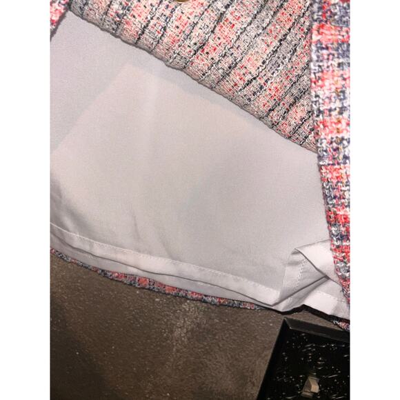 House Of Harlow 1960 Tweed & Denim Mod Clueless Preppy Academia Mini Skirt - Picture 4 of 6